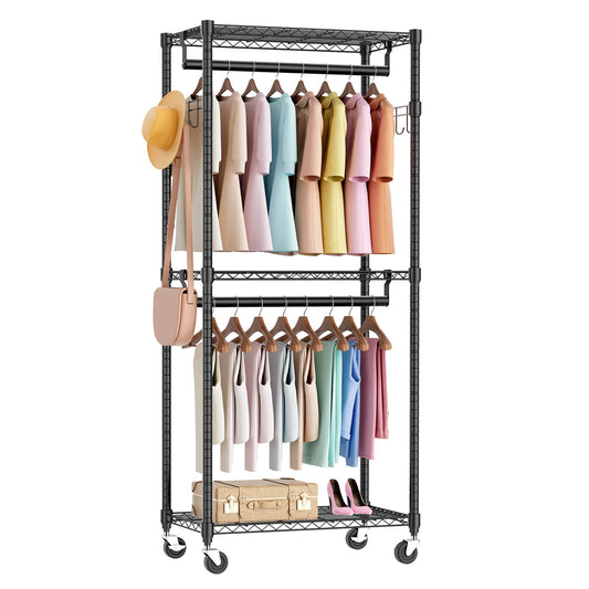 3 Tier Adjustable Mini Rolling Hanger