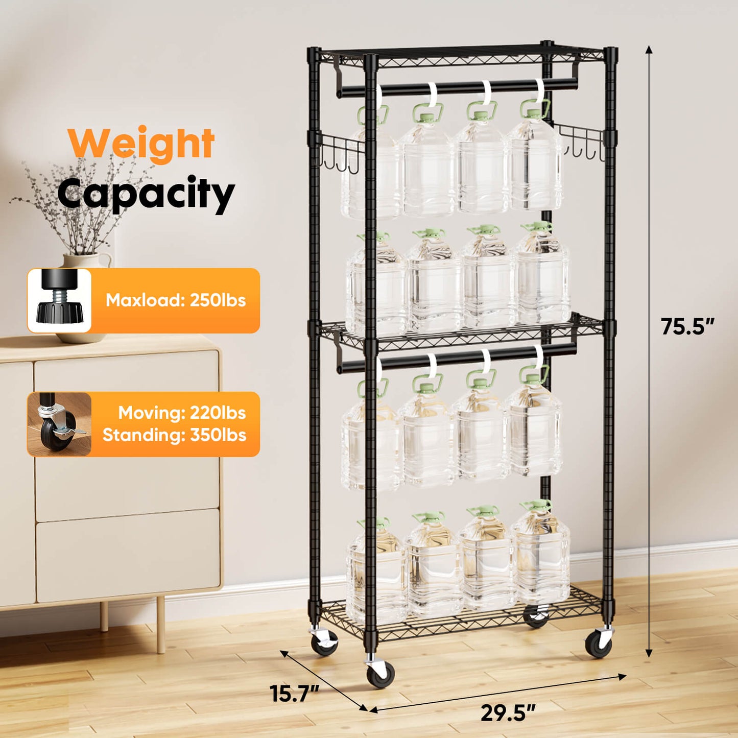 3 Tier Adjustable Mini Rolling Hanger