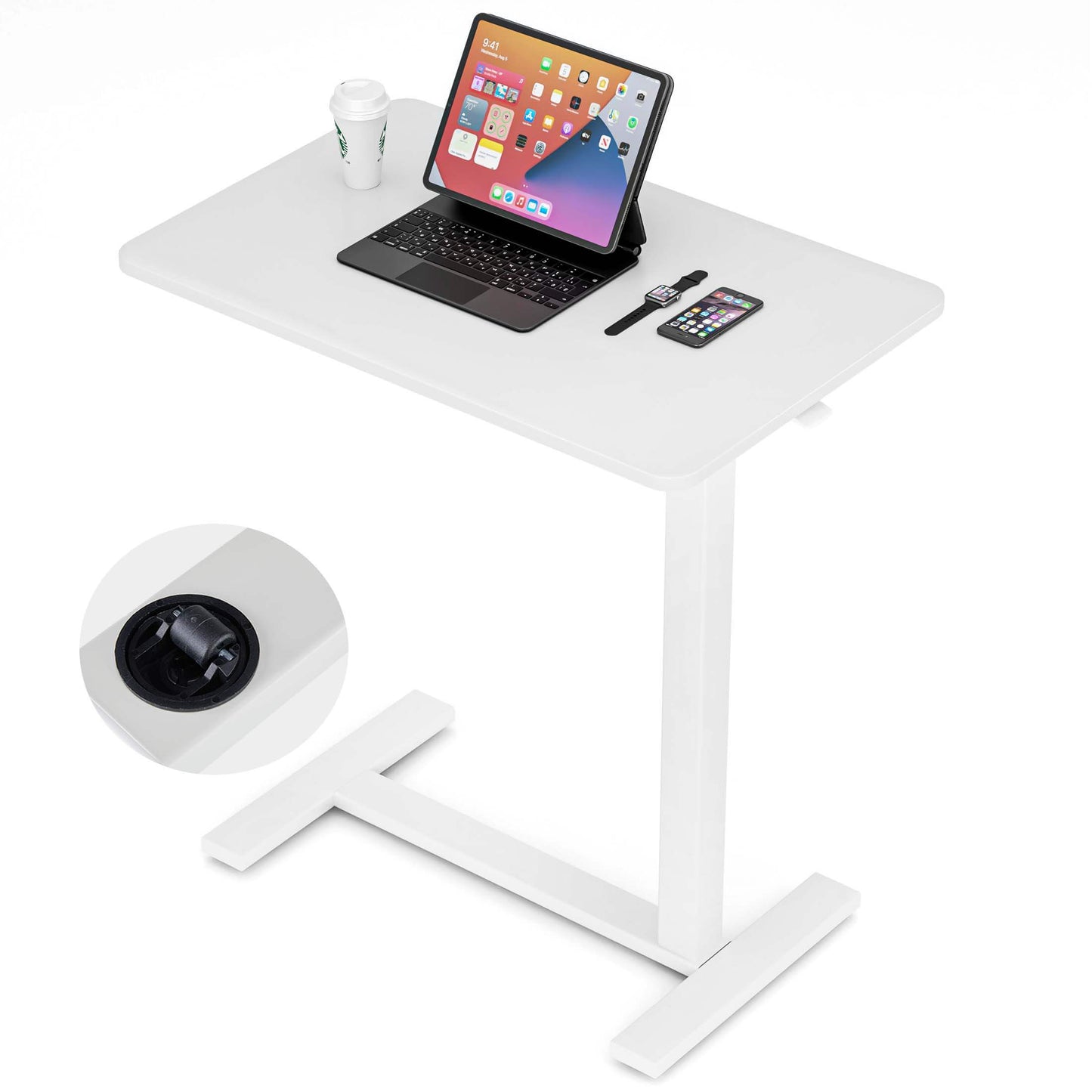 Adjustable bedside tables - on wheels, rolling laptop tables, mobile standing desks, hospital and home bed tables