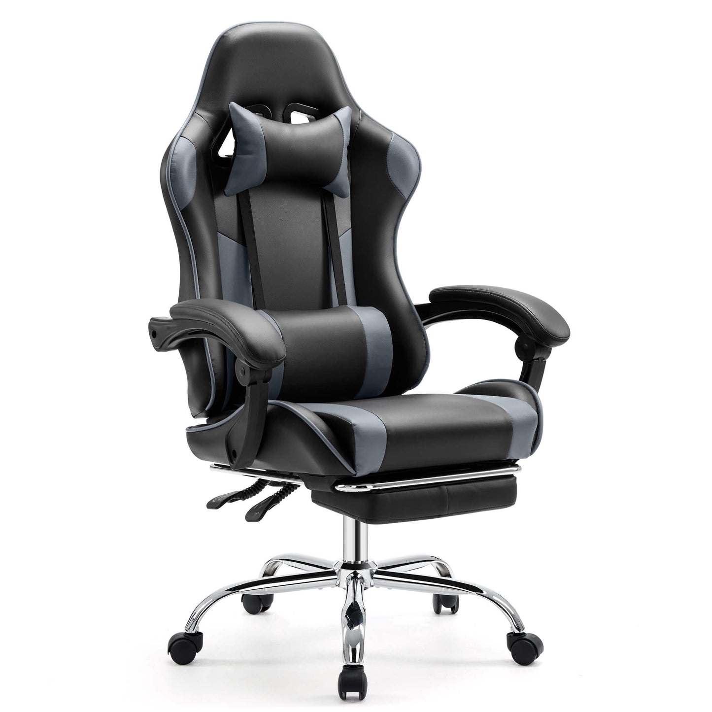 Gaming Chair Ergonomic Office Chair With Foot Rest, Big And Tall Executive Desk Chair With Lumbar Support, Padded Arms, Computer Chair For Home Office, Bedroom