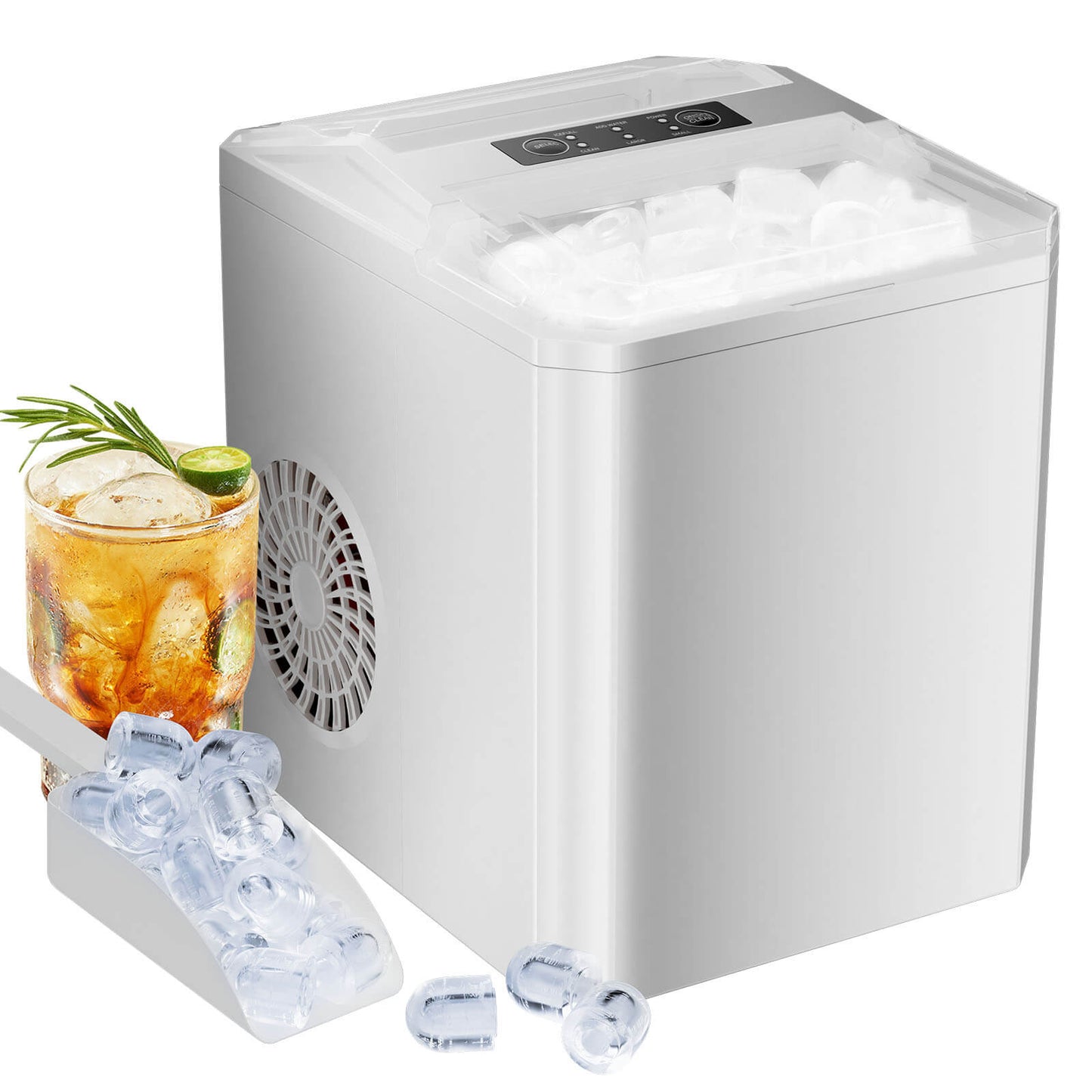 Countertop Ice Maker, Portable Ice Machine Self-Cleaning, 9 Cubes in 6 Mins, for Home Party Office