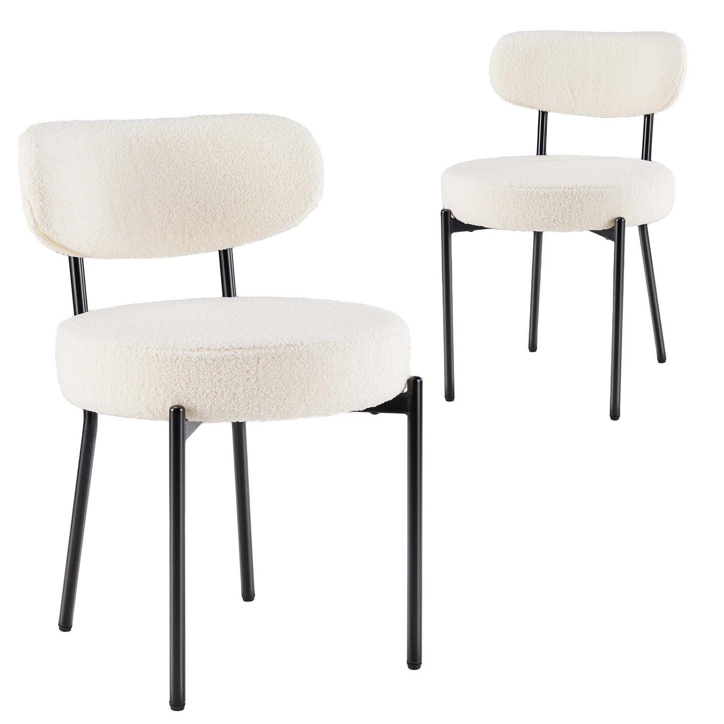 Dining Chair Set of 2 Modern Upholstered Fabric Chairs with Metal Legs for Kitchen Living Room Dining Room