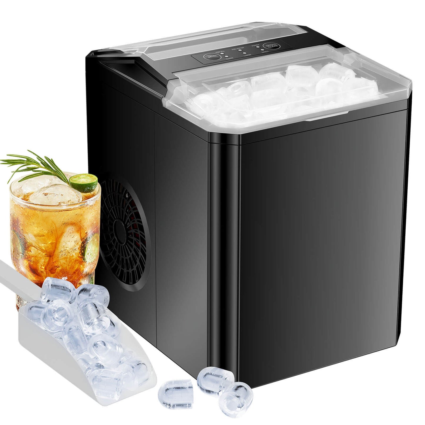 Countertop Ice Maker, Portable Ice Machine Self-Cleaning, 9 Cubes in 6 Mins, for Home Party Office