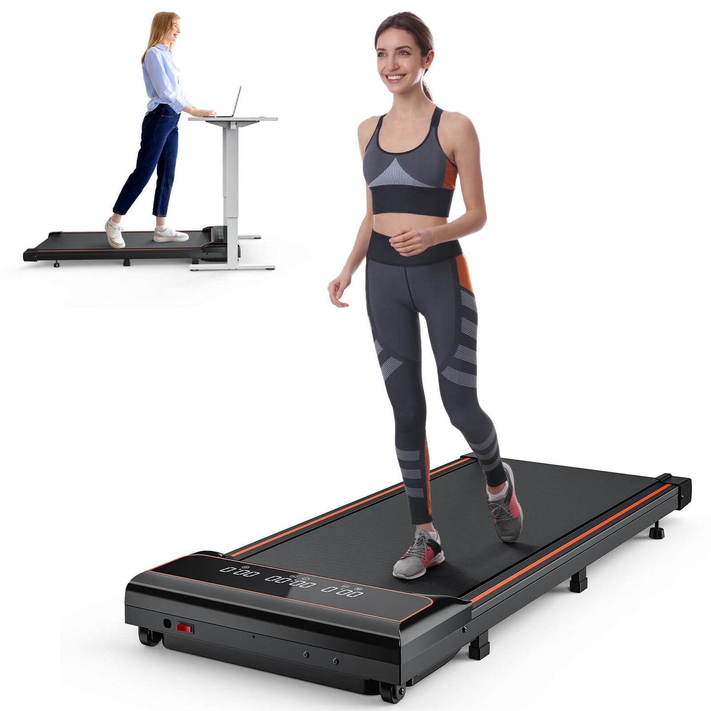 Walking mat treadmill for home and office fitness