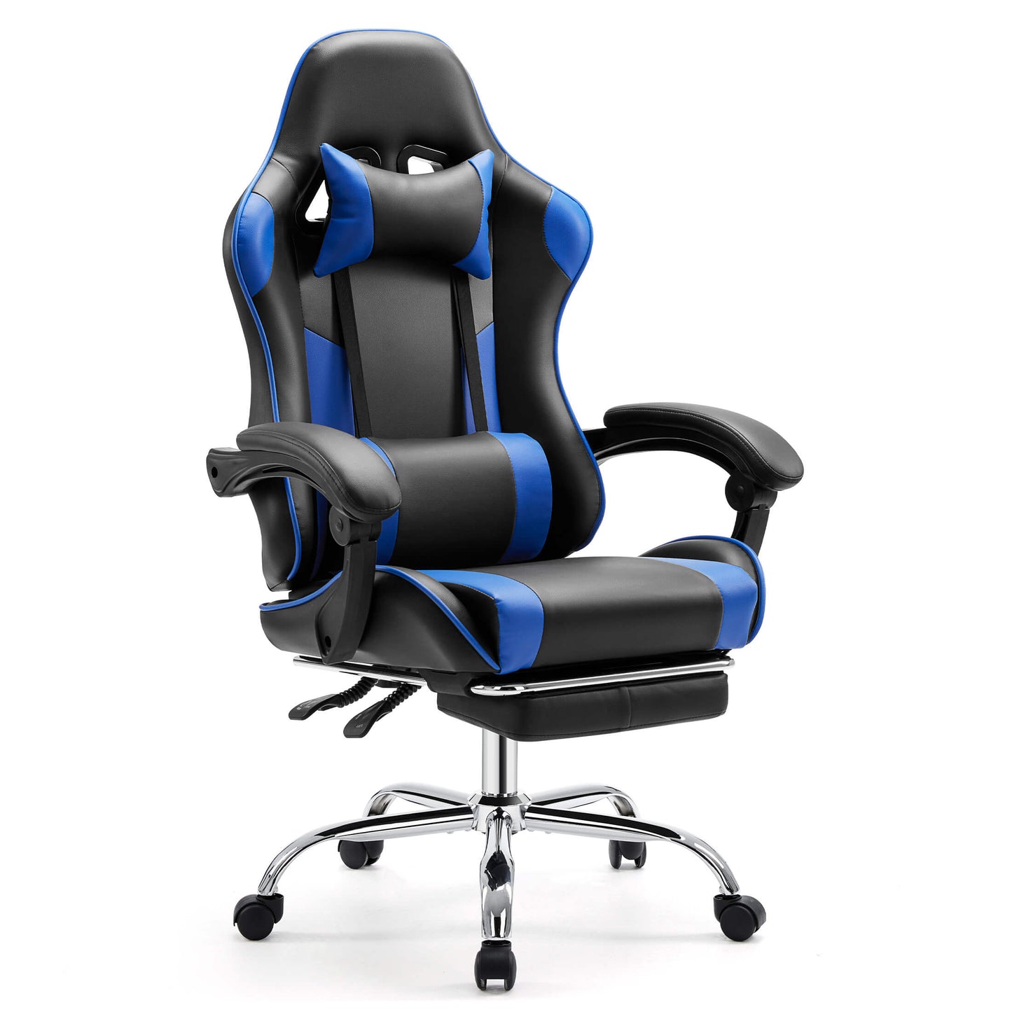 Gaming Chair Ergonomic Office Chair With Foot Rest, Big And Tall Executive Desk Chair With Lumbar Support, Padded Arms, Computer Chair For Home Office, Bedroom