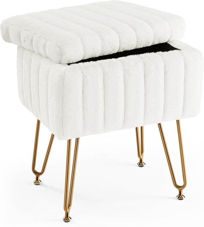 Makeup stool with storage space