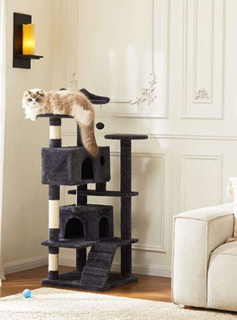 Cat Tree Tower, Multi-Level Cat Tree for Large Cats, Kitty, Pet House with 2 Condo, Scratching Post