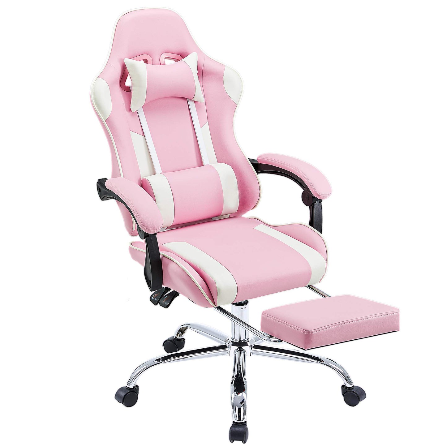 Gaming Chair Ergonomic Office Chair With Foot Rest, Big And Tall Executive Desk Chair With Lumbar Support, Padded Arms, Computer Chair For Home Office, Bedroom