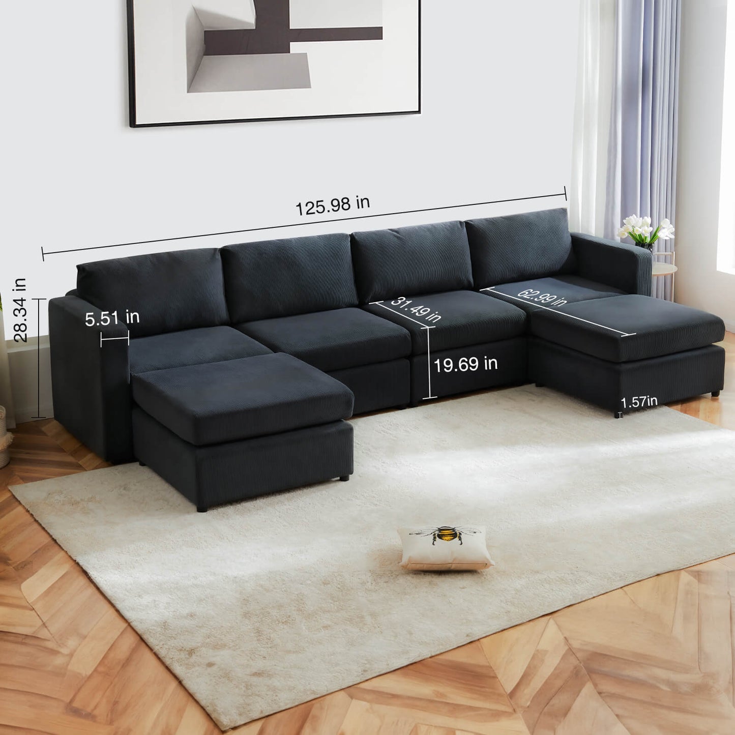 Convertible Sleeper Sofa Bed - Modular Sectional Sofa Set for Living Room, for office, living room, bedroom