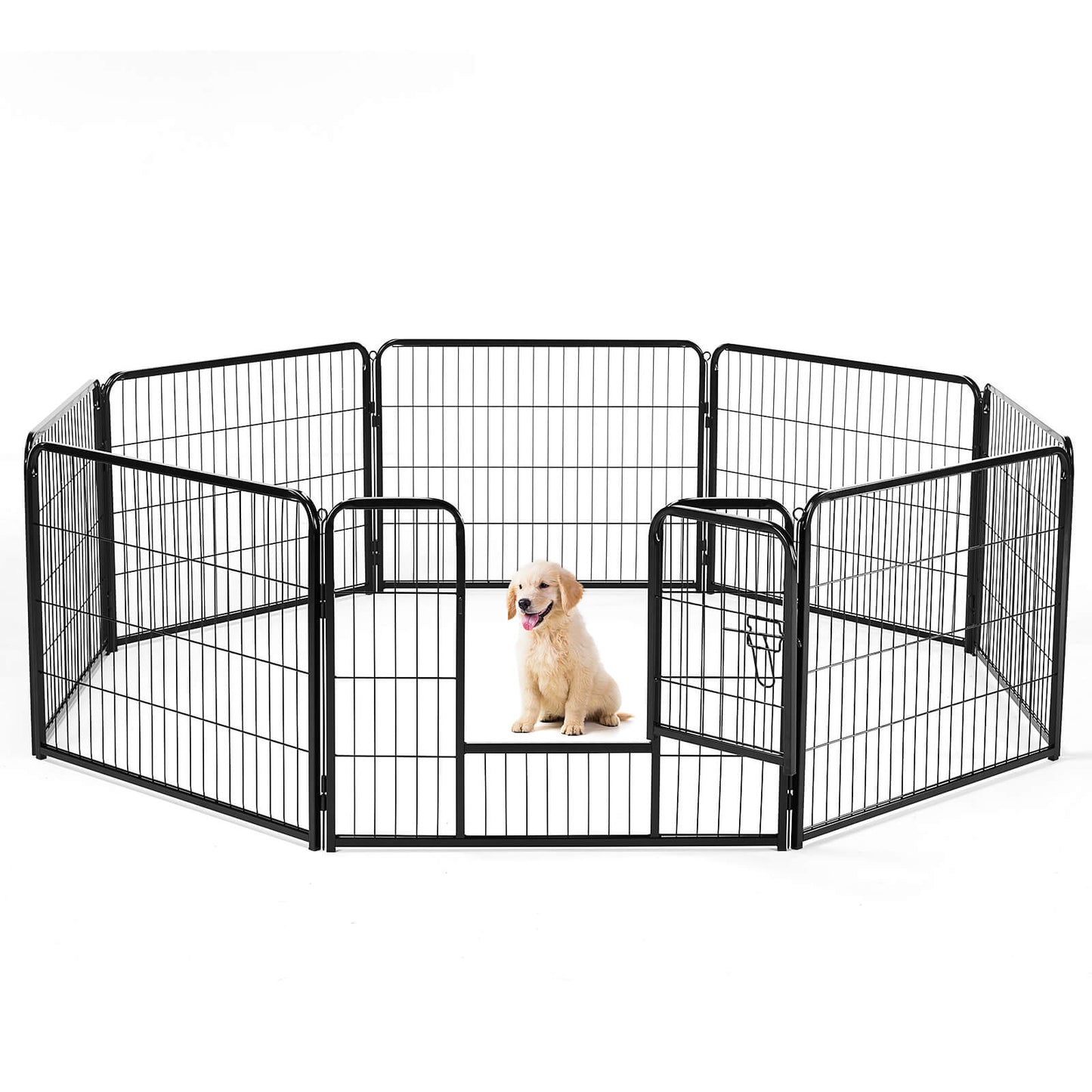 Dog Playpen - Collapsible Portable Pet Pen, High Metal Sport Puppy Pen with Gate for Garden, Patio, RV Camping