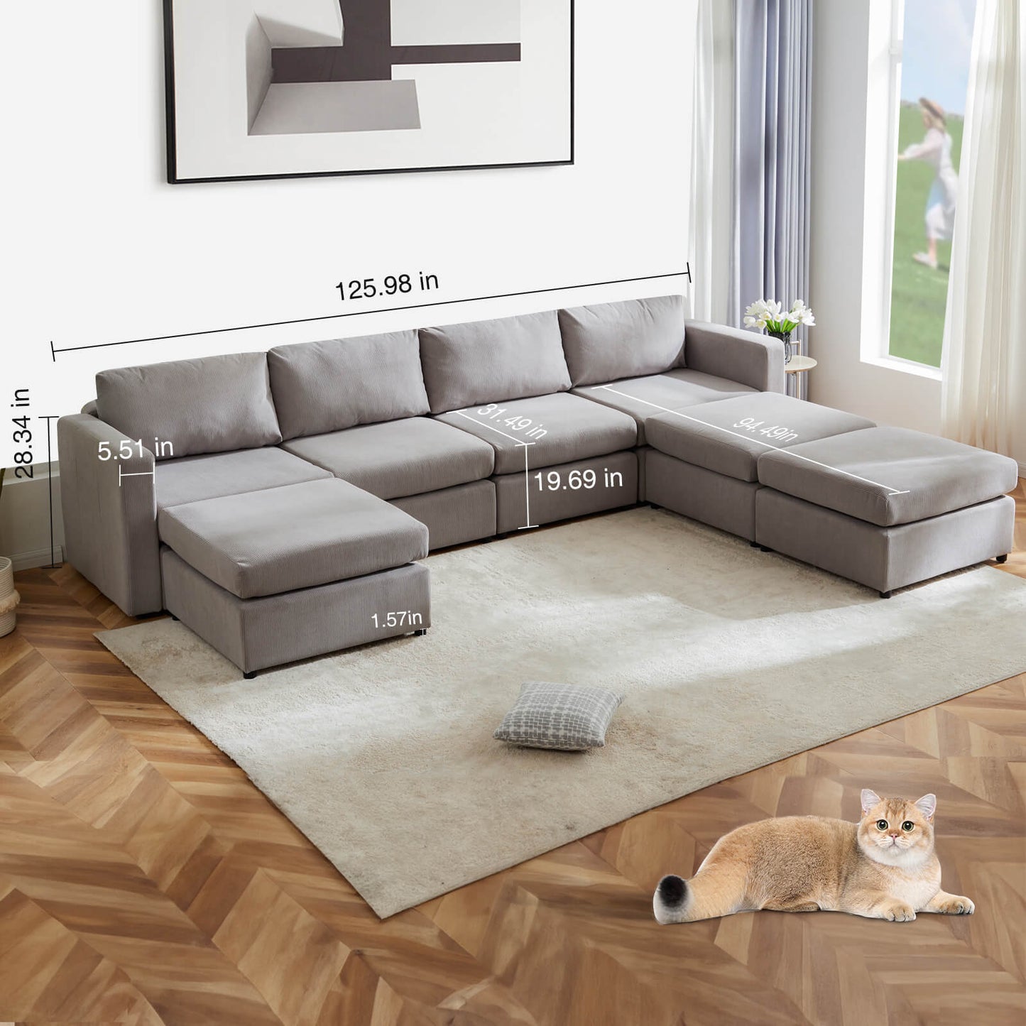 Convertible Sleeper Sofa Bed - Modular Sectional Sofa Set for Living Room, for office, living room, bedroom