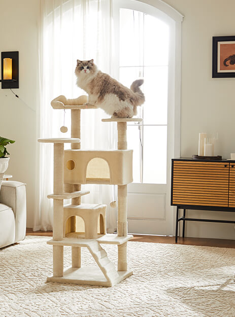 Cat Tree Tower, Multi-Level Cat Tree for Large Cats, Kitty, Pet House with 2 Condo, Scratching Post