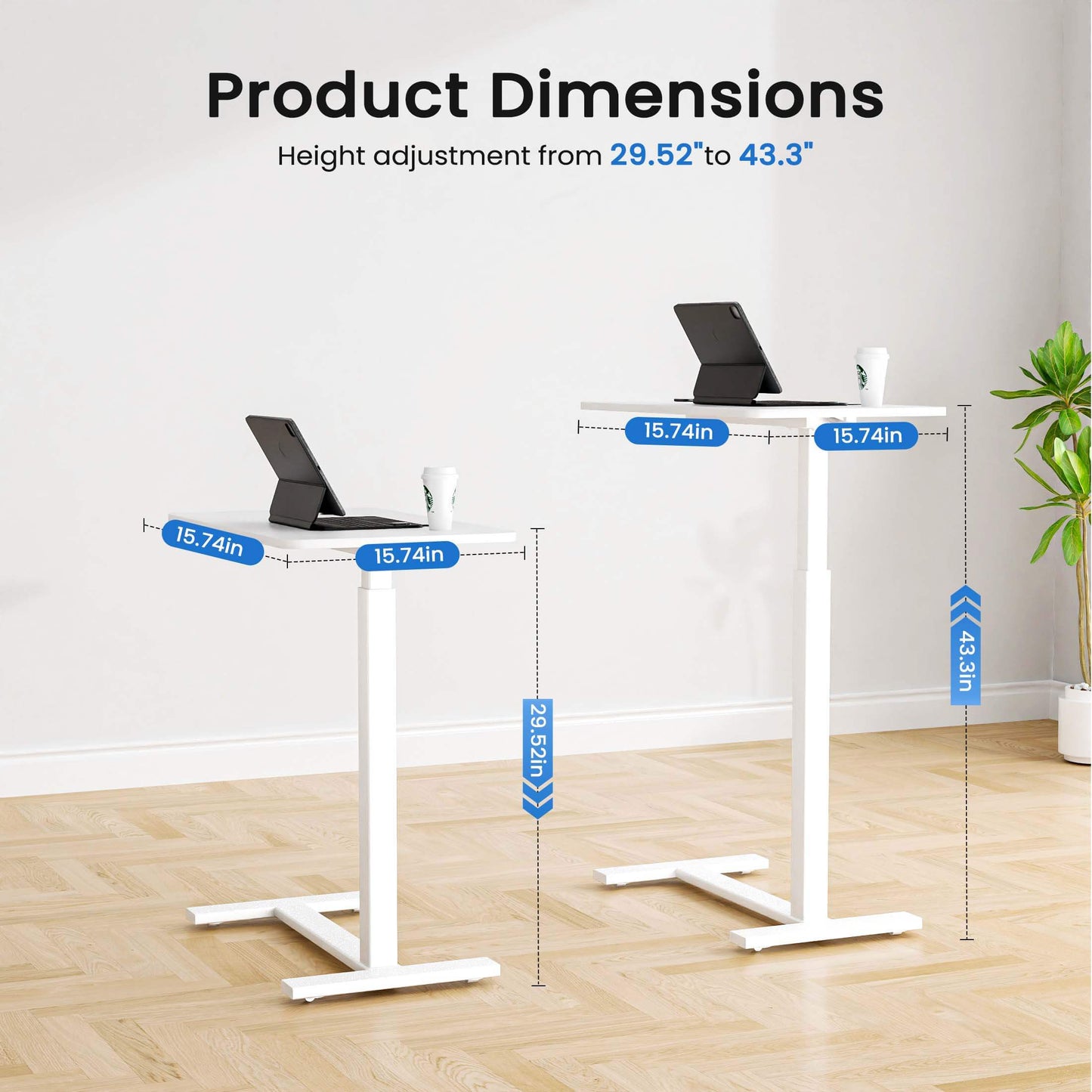 Adjustable bedside tables - on wheels, rolling laptop tables, mobile standing desks, hospital and home bed tables