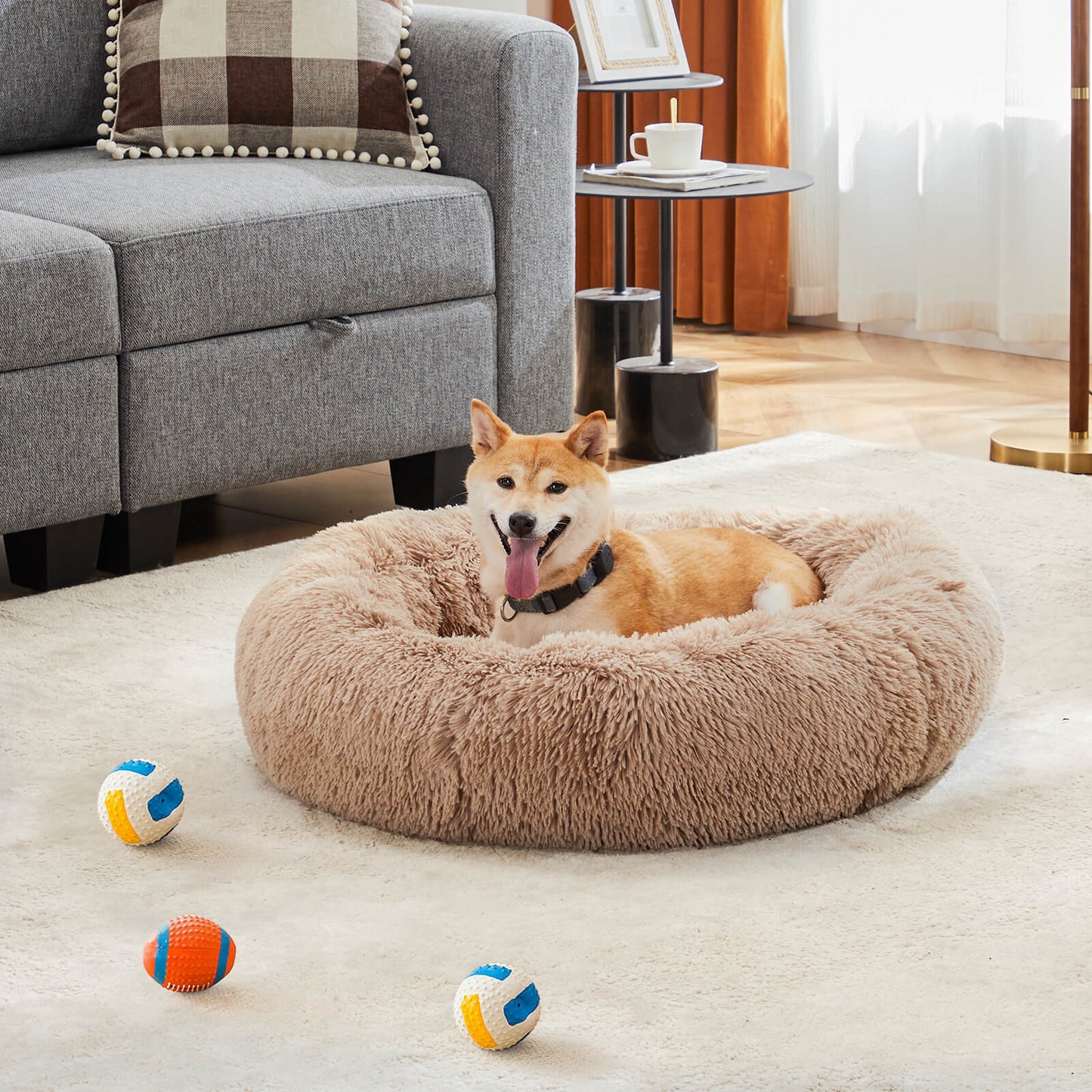 Dog Bed-Soft and Comfortable, Washable, Donut Shape, Multiple Sizes, Suitable for Cats and Dogs and Other Pets