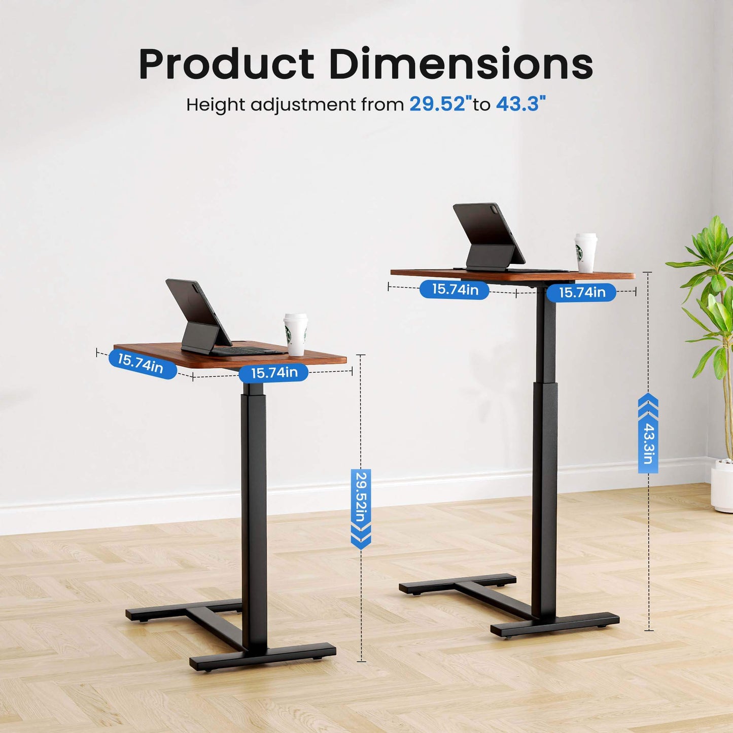 Adjustable bedside tables - on wheels, rolling laptop tables, mobile standing desks, hospital and home bed tables