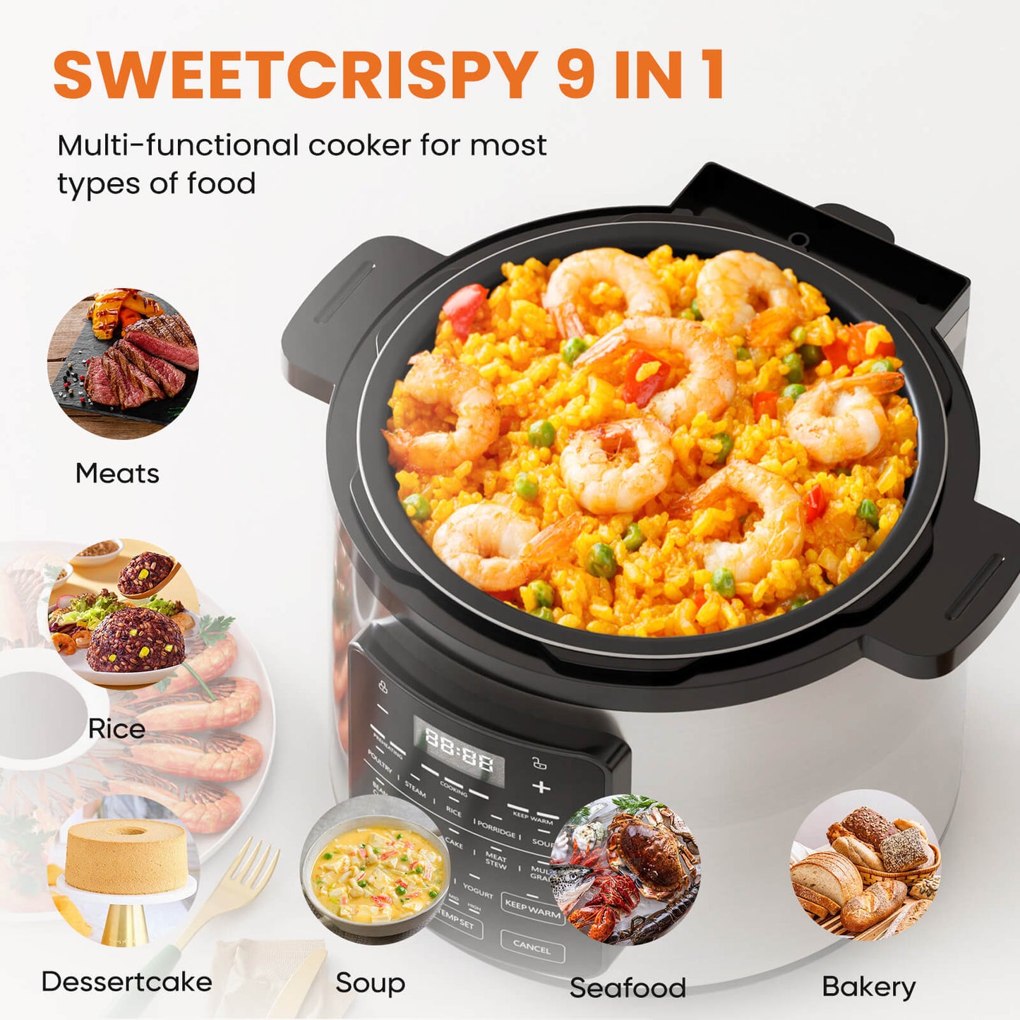 6 QT Electric Pressure Canner 12-in-1 Multi Cooker