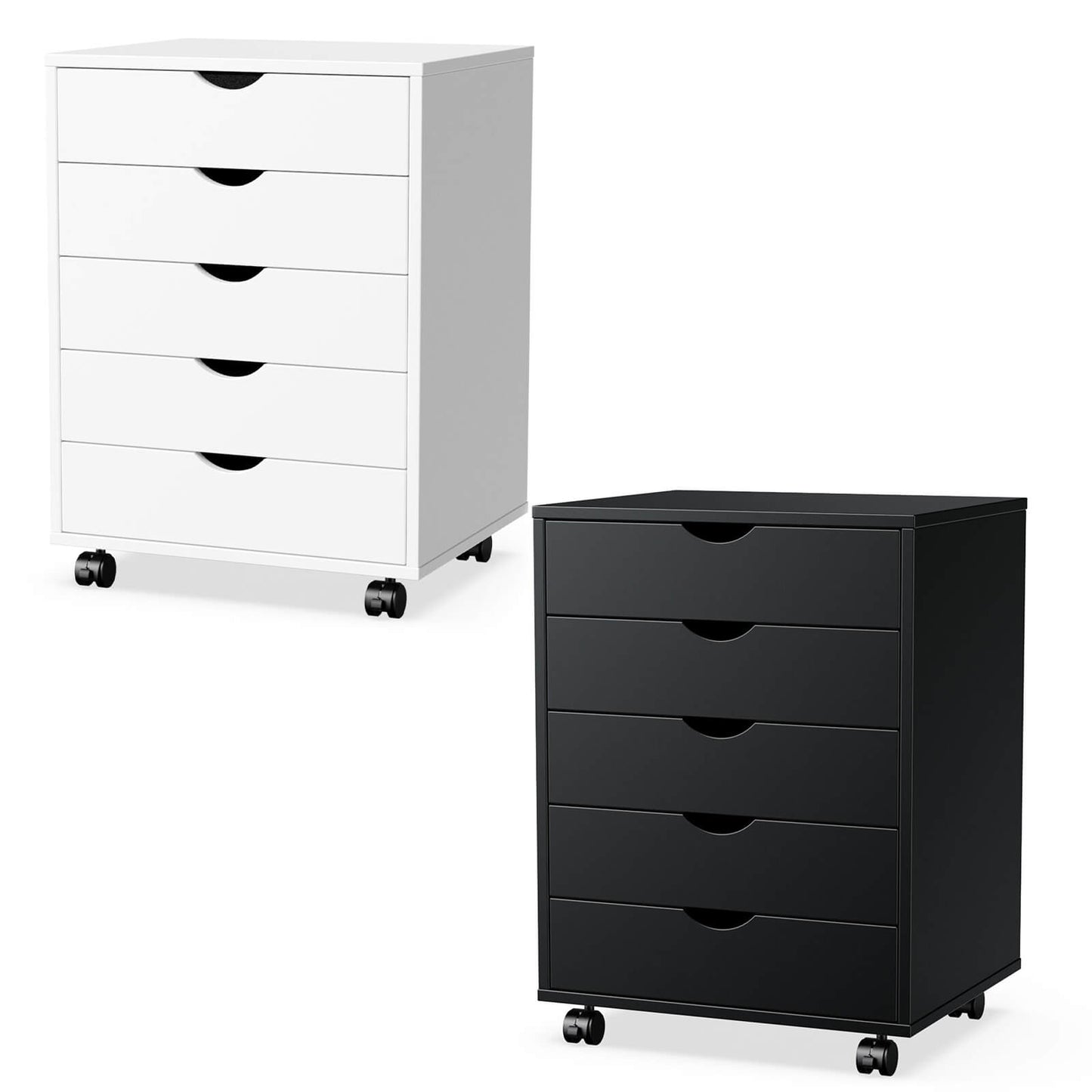 5 Drawer Chest of Drawers, Wooden Dresser, Removable Storage Cabinet, Can be placed under Desk, Suitable for Home, Office