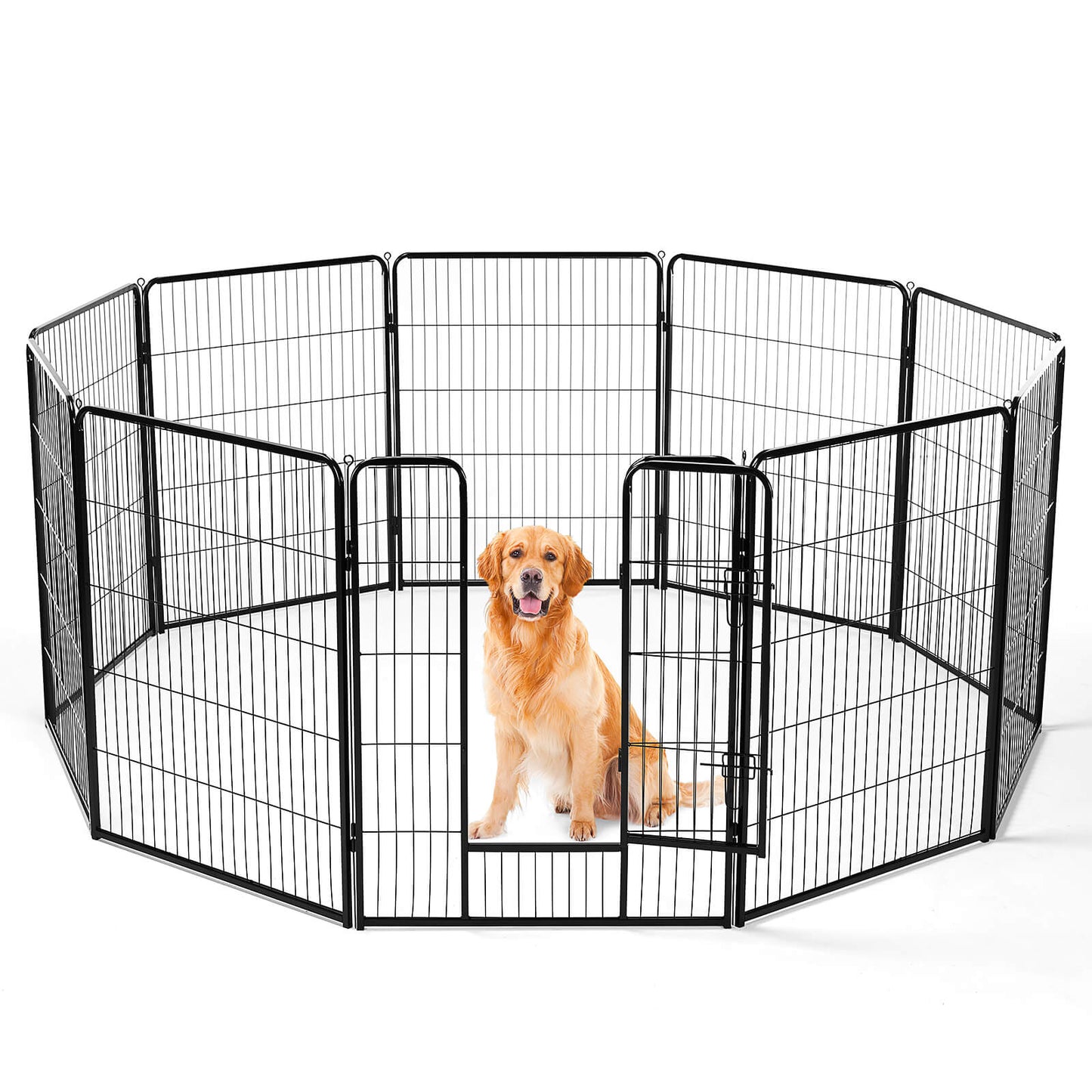 Dog Playpen - Collapsible Portable Pet Pen, High Metal Sport Puppy Pen with Gate for Garden, Patio, RV Camping