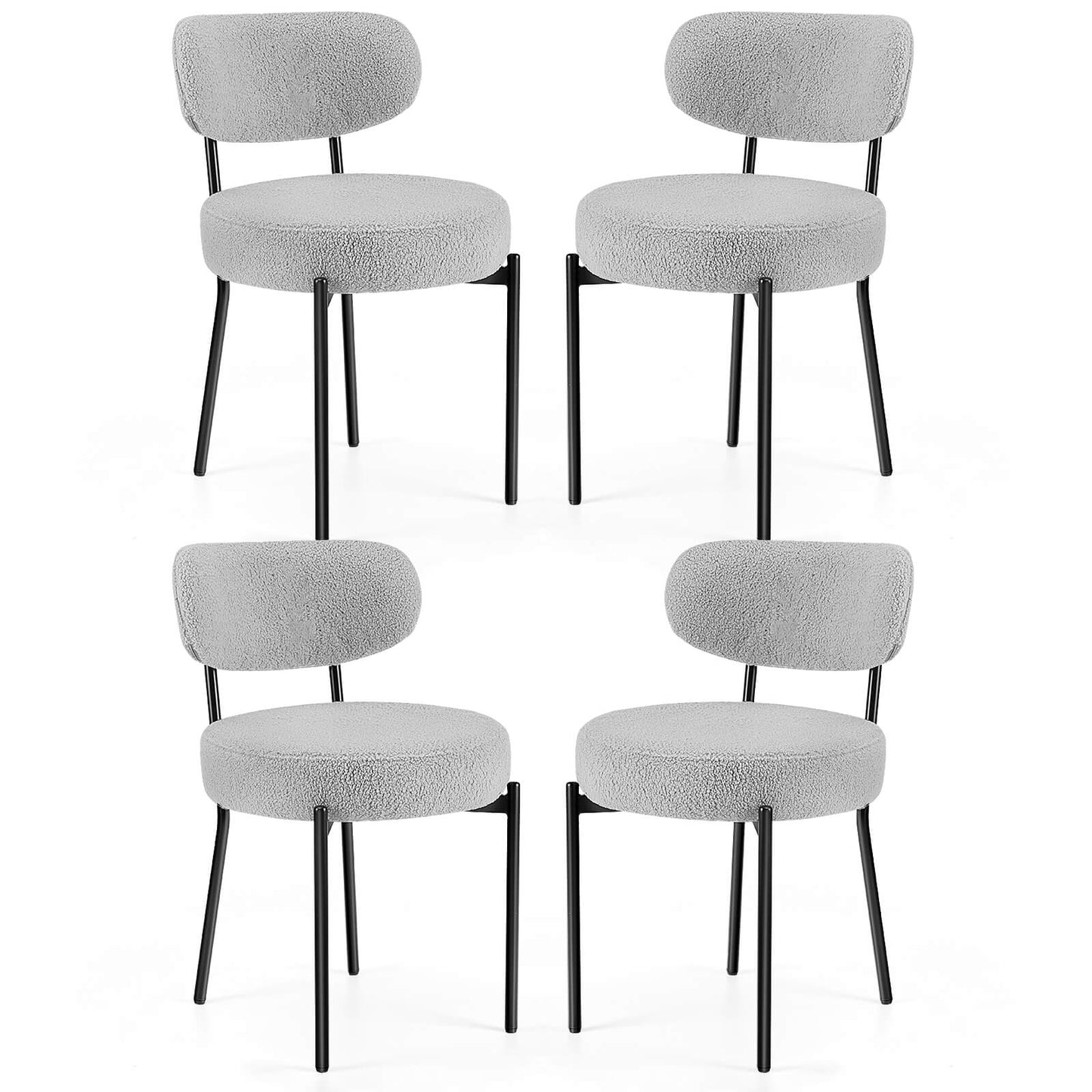 Dining Chair Set of 4 Modern Upholstered Fabric Chairs with Metal Legs for Kitchen Living Room Dining Room