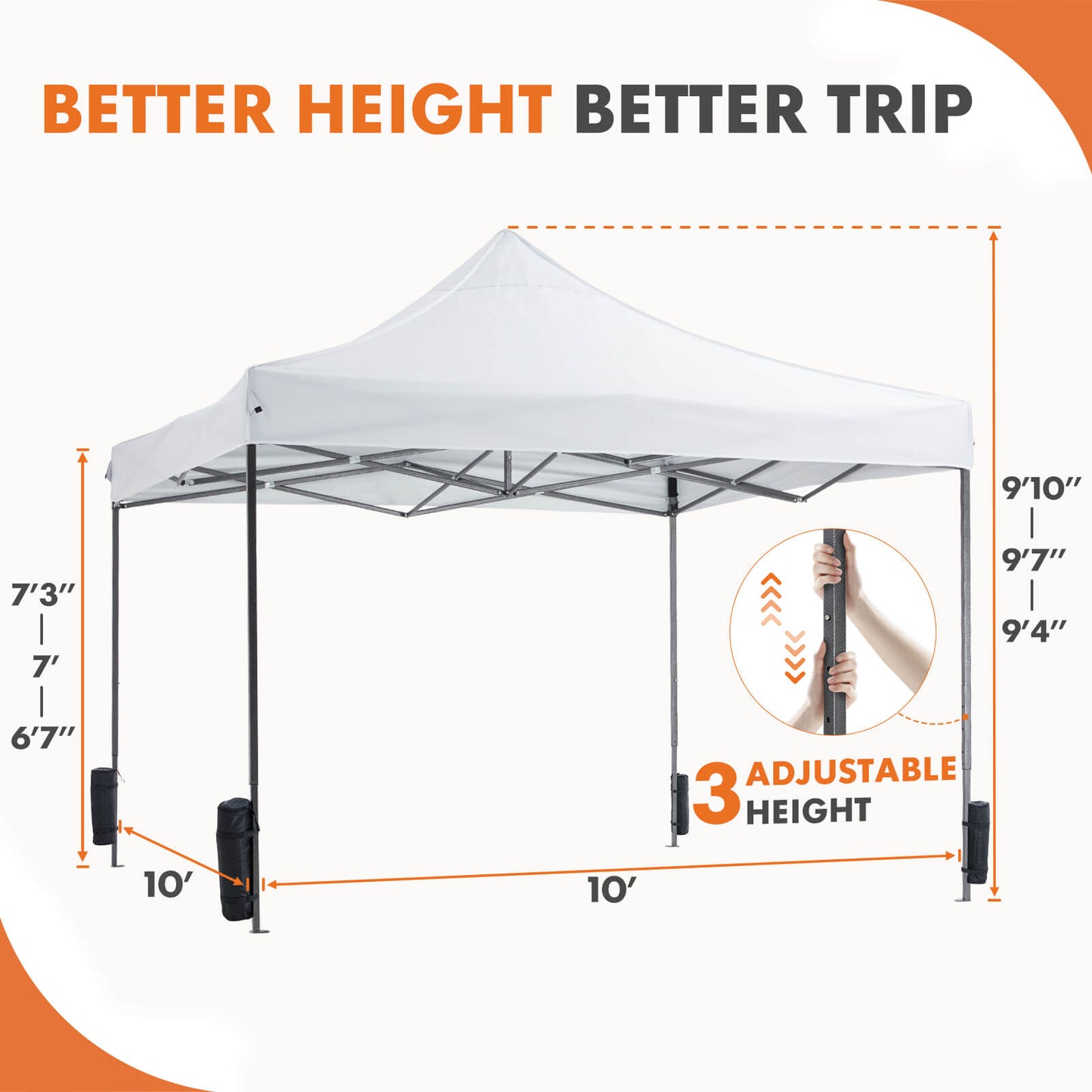 Portable Awning Tent with Sandbags for Party Camping Beach