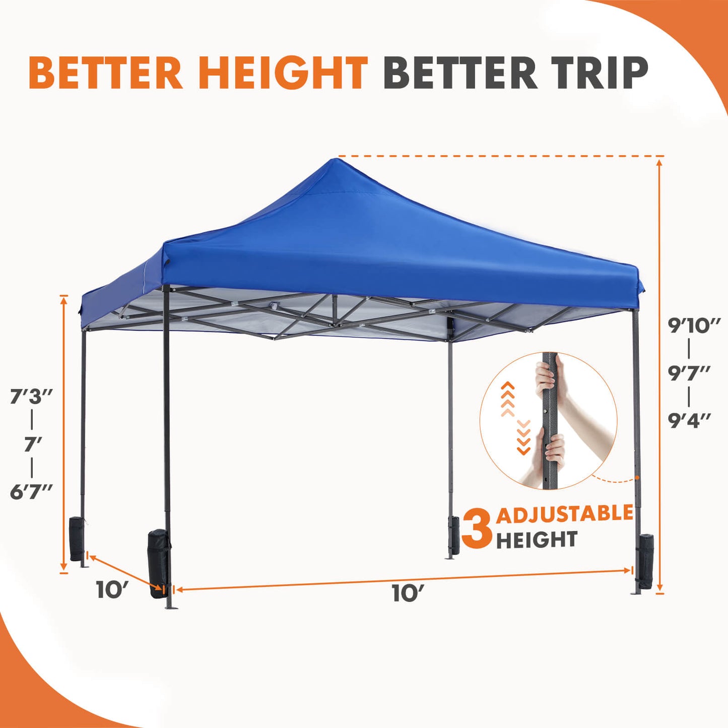 Portable Awning Tent with Sandbags for Party Camping Beach