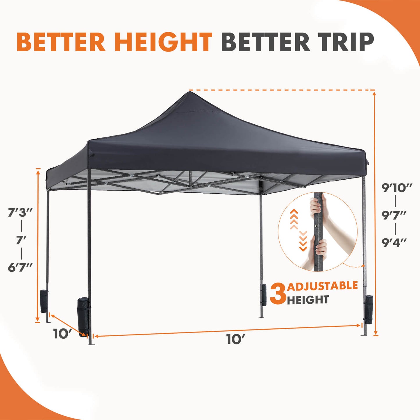 Portable Awning Tent with Sandbags for Party Camping Beach