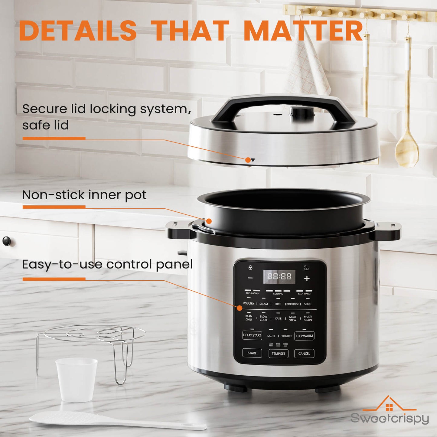 6 QT Electric Pressure Canner 12-in-1 Multi Cooker