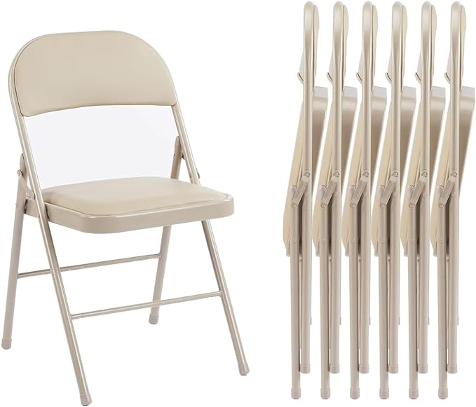 Genuine Leather Folding Chair - Soft and comfortable, easy to carry and store, suitable for events, weddings, parties, home, office