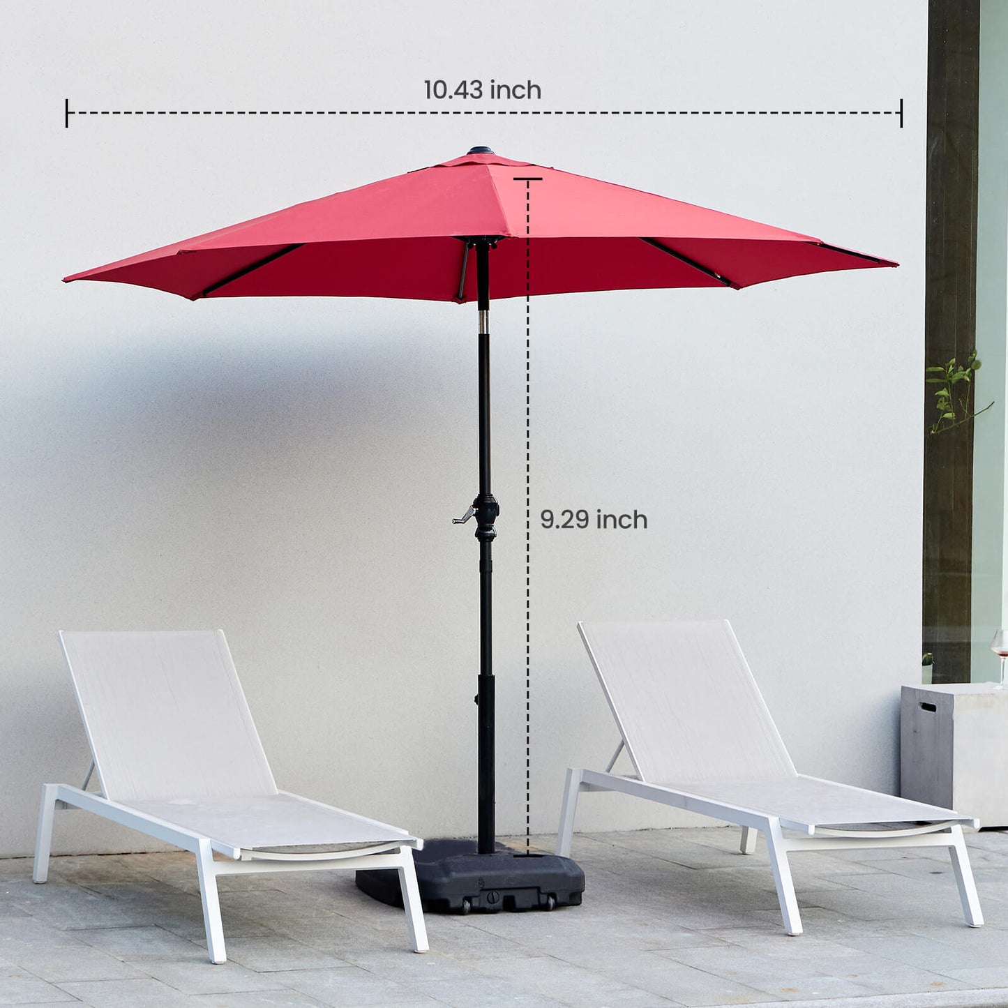 9FT Patio Umbrella with Push Button Tilt and Crank,  with 8 Sturdy Ribs,Outdoor Umbrella, Pool Umbrella, for Market, Terrace, Beach, Outdoor Restaurant