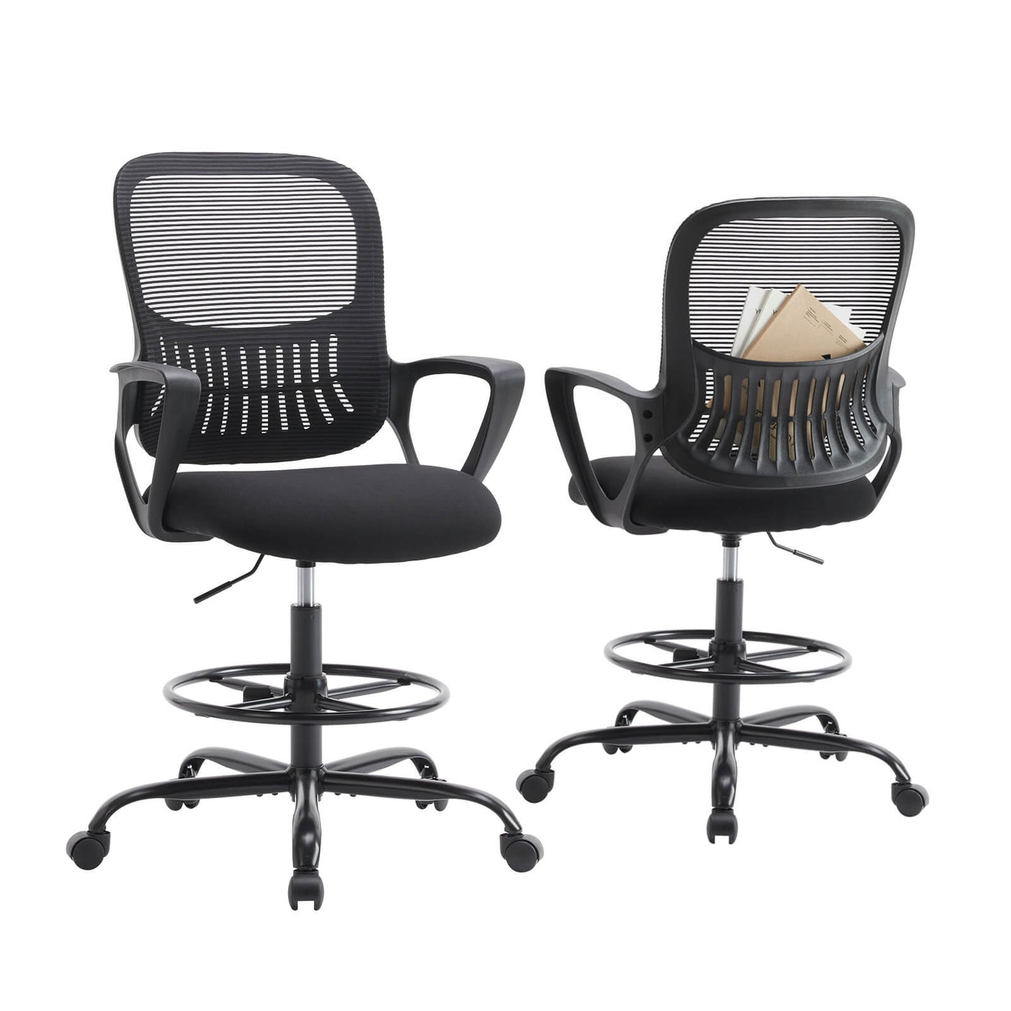 Tall Office Chair for Standing Desk with Adjustable Foot Ring,Counter Height Office Chairs