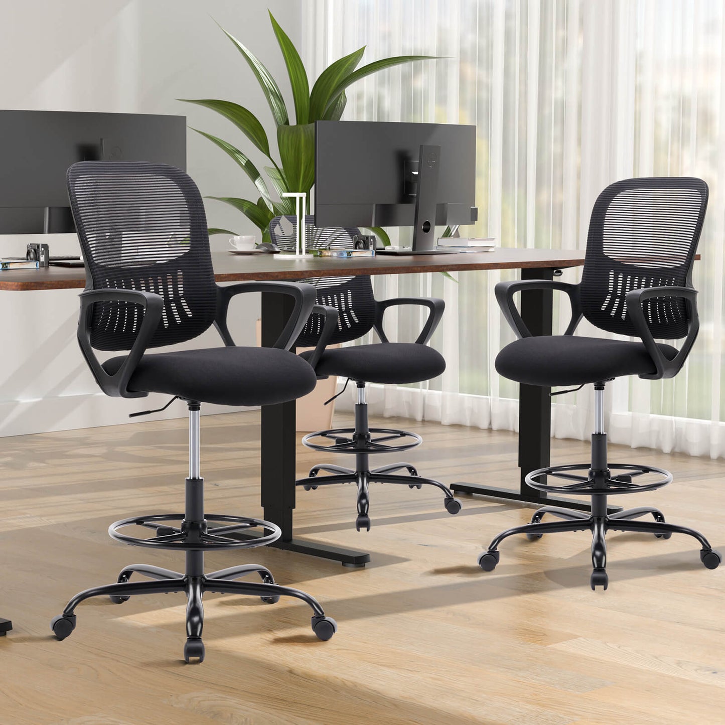 Tall Office Chair for Standing Desk with Adjustable Foot Ring,Counter Height Office Chairs