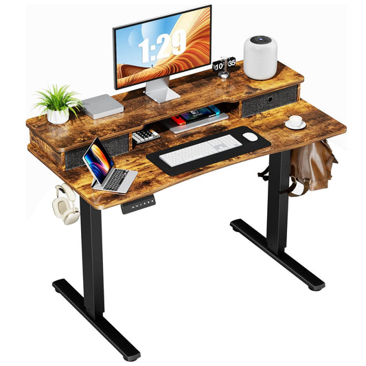 double-height-adjustable-electric-standing-desk#Color_Brown#Size_48 in