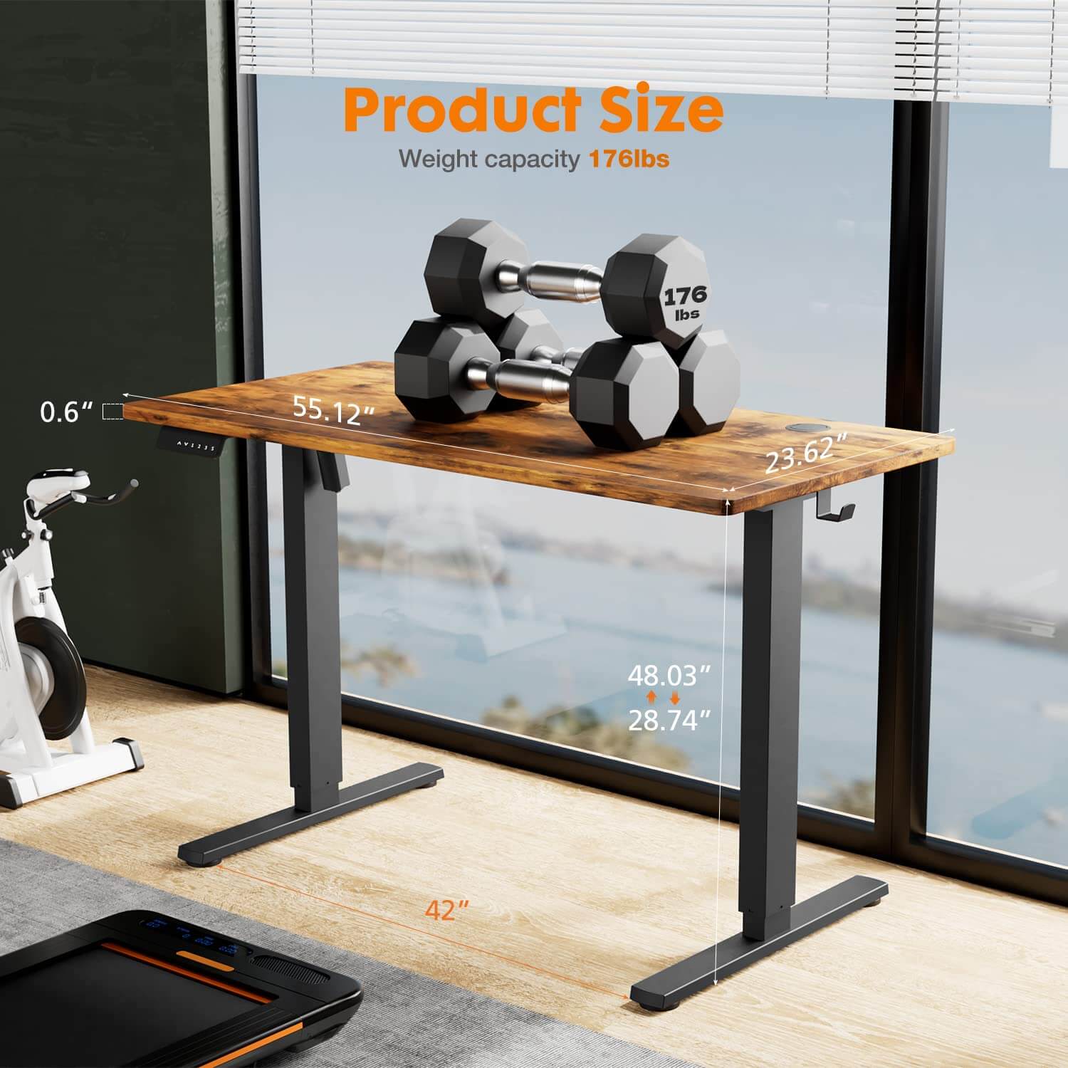 electric-adjustable-standing-desk#Color_Brown#Size_55'' x 24"