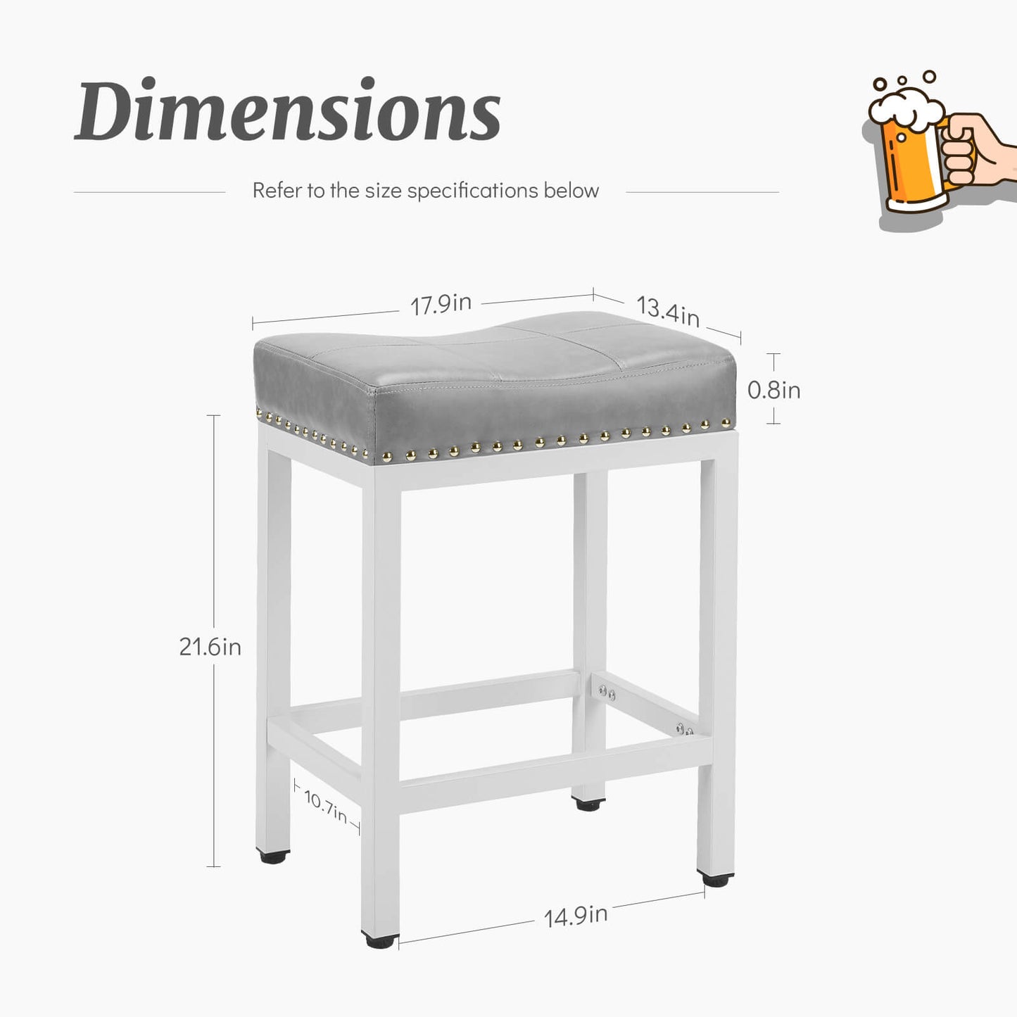 Saddle Bar Stool Kitchen Stools, Sturdy Steel Frame