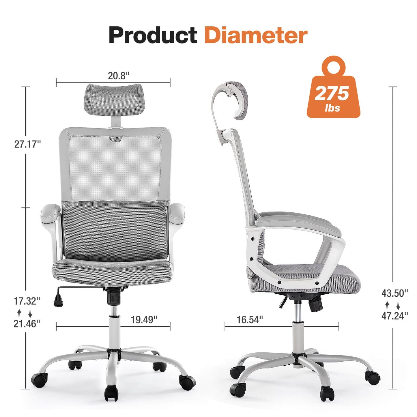 swivel-office-chair-adjustable#Color_Gray